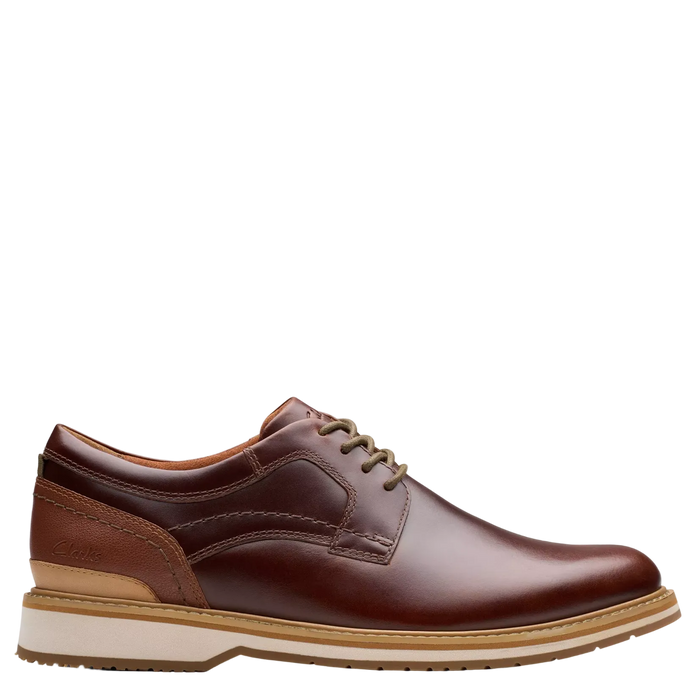 Brown leather shoe on a white background