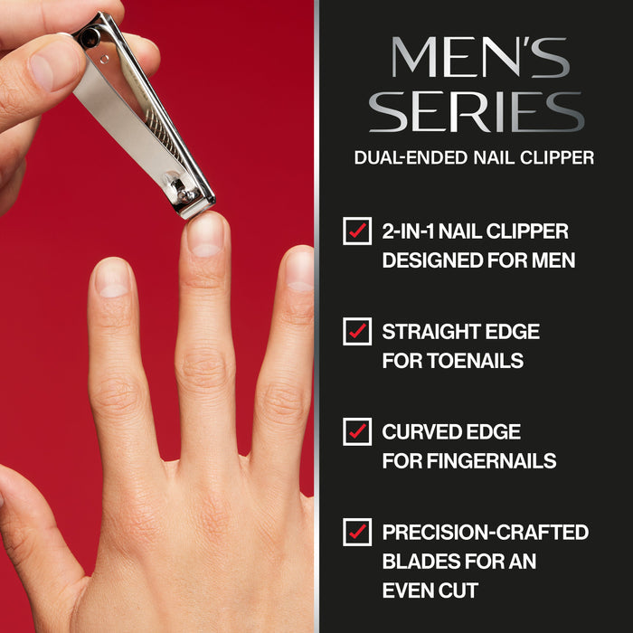 Men's Series Dual-Ended Nail Clipper: 2 in 1, straight and curved edges