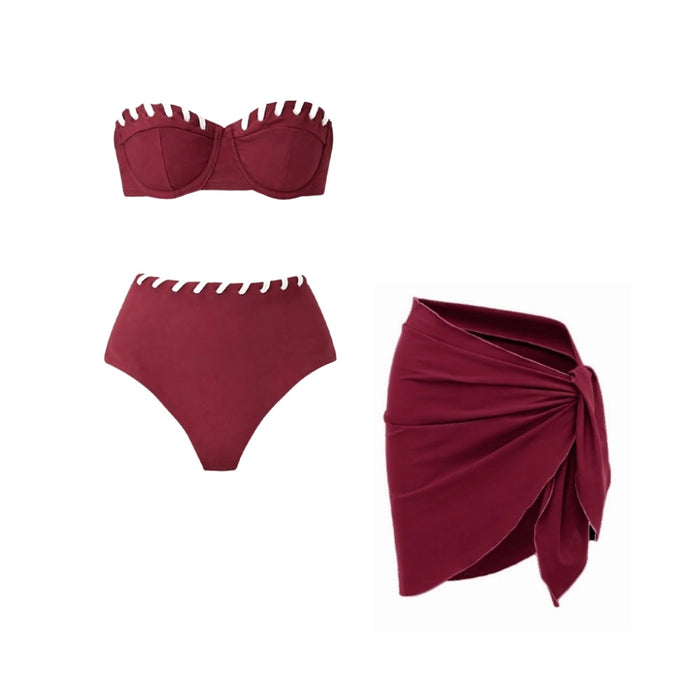 Merlot Bikini Set - Maroon