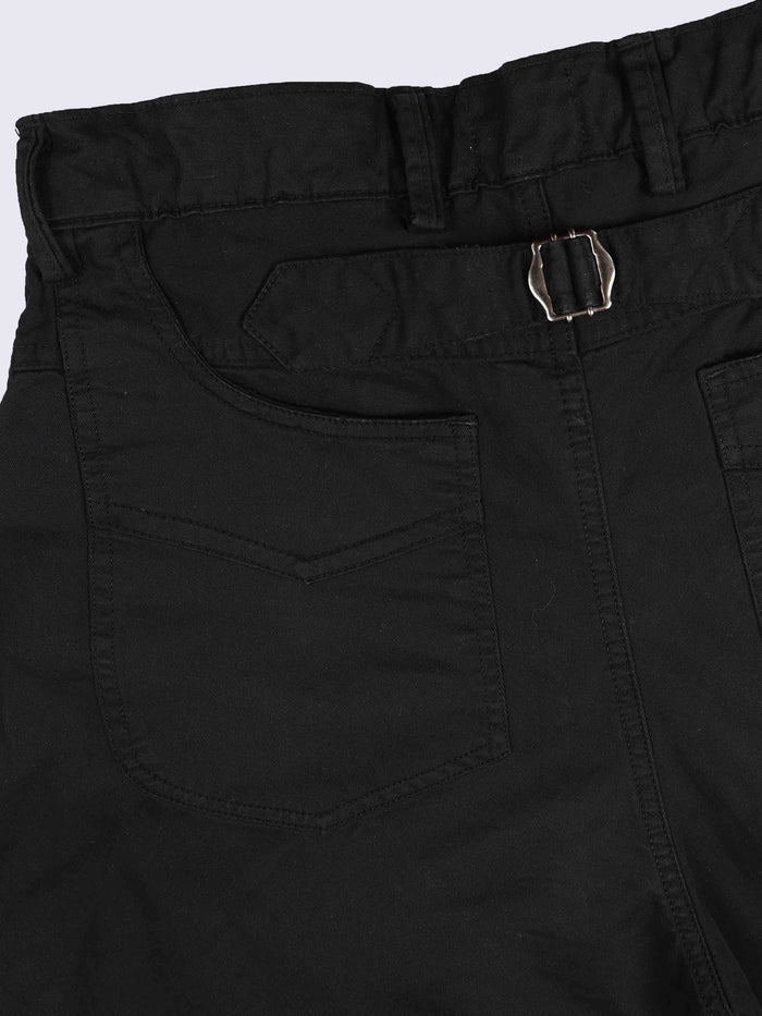 Black Loose Fit Formal Pants for Men detail view - Milano Zip Trouser by Italian Colony