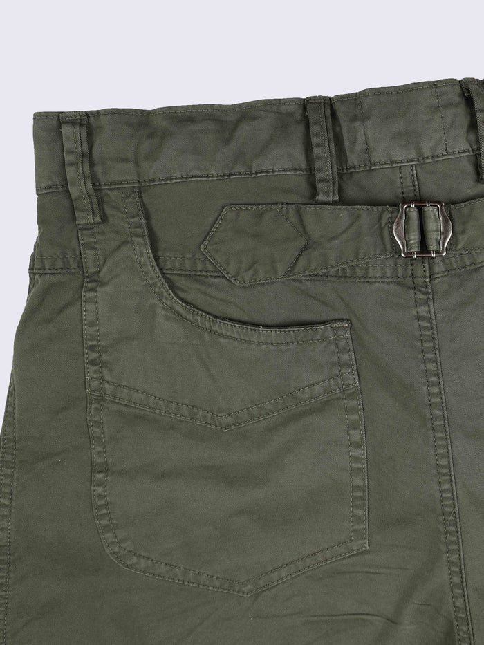 Olive Loose Fit Formal Pants for Men detail view - Milano Zip Trouser by Italian Colony
