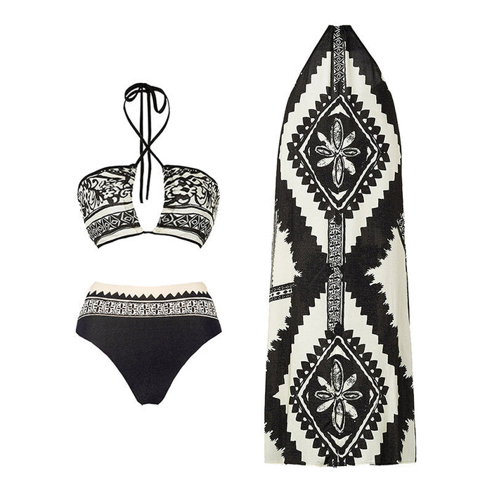 Mint Breeze Bikini Cover-up Set - Black