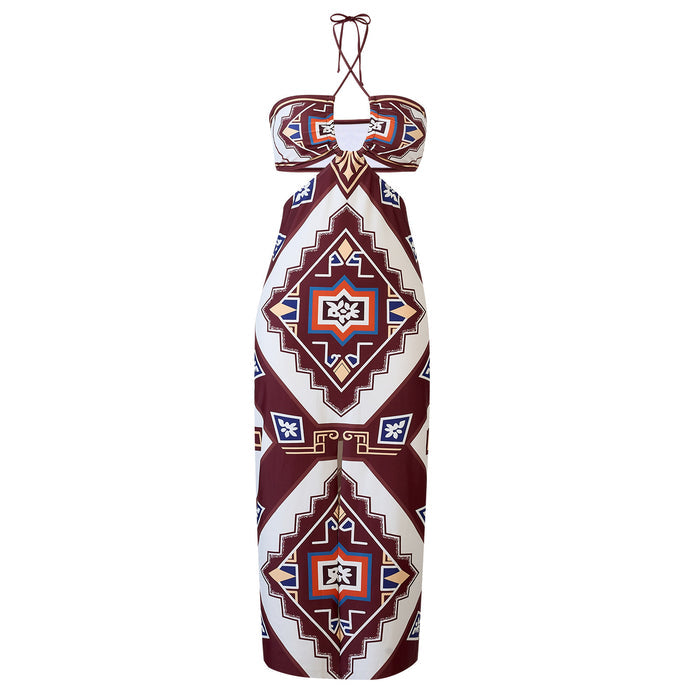 Mint Breeze Bikini Cover-up Set - Brown