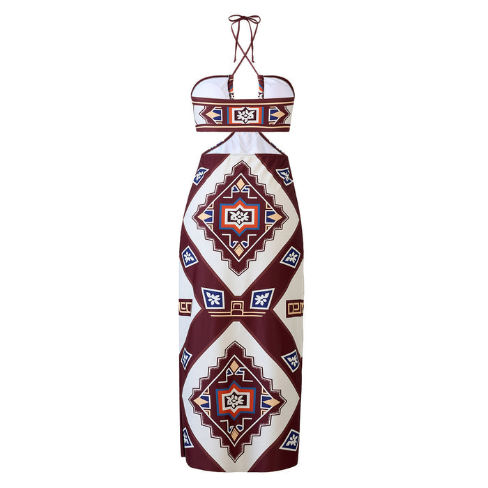 Mint Breeze Bikini Cover-up Set - Brown