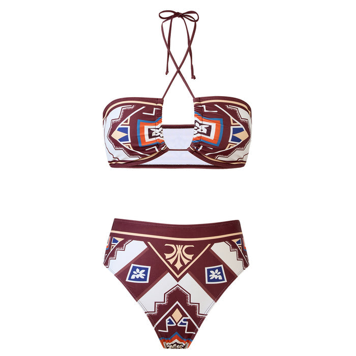 Mint Breeze Bikini Cover-up Set - Brown
