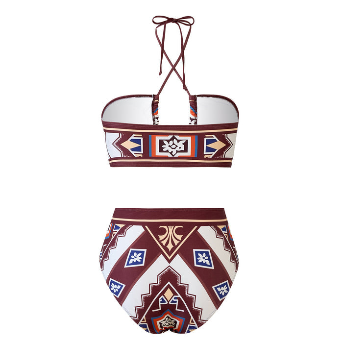 Mint Breeze Bikini Cover-up Set - Brown