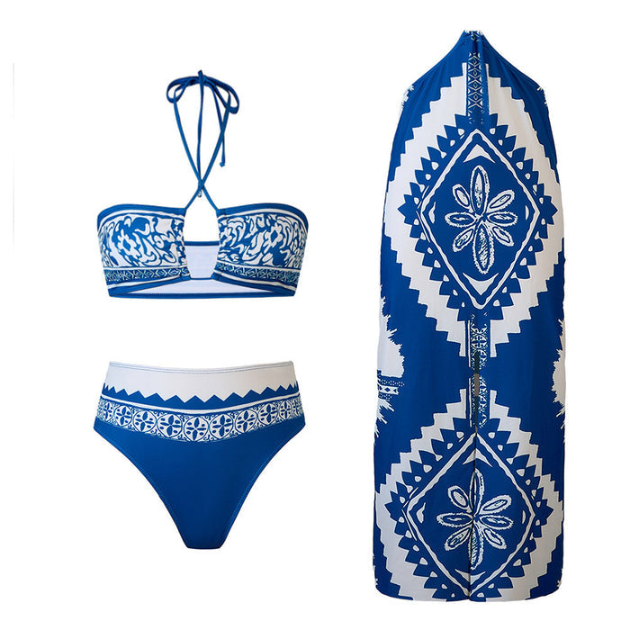 Mint Breeze Bikini Cover-up Set - Navy Blue