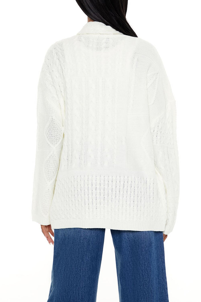 Mixed Knit Cardigan Sweater