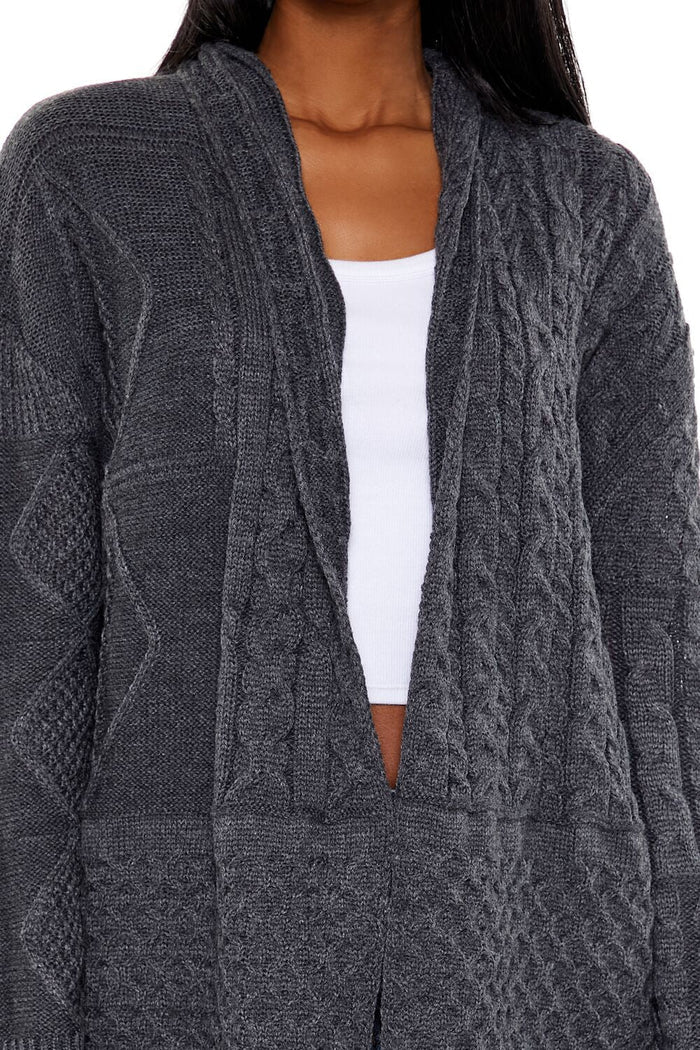 Mixed Knit Cardigan Sweater