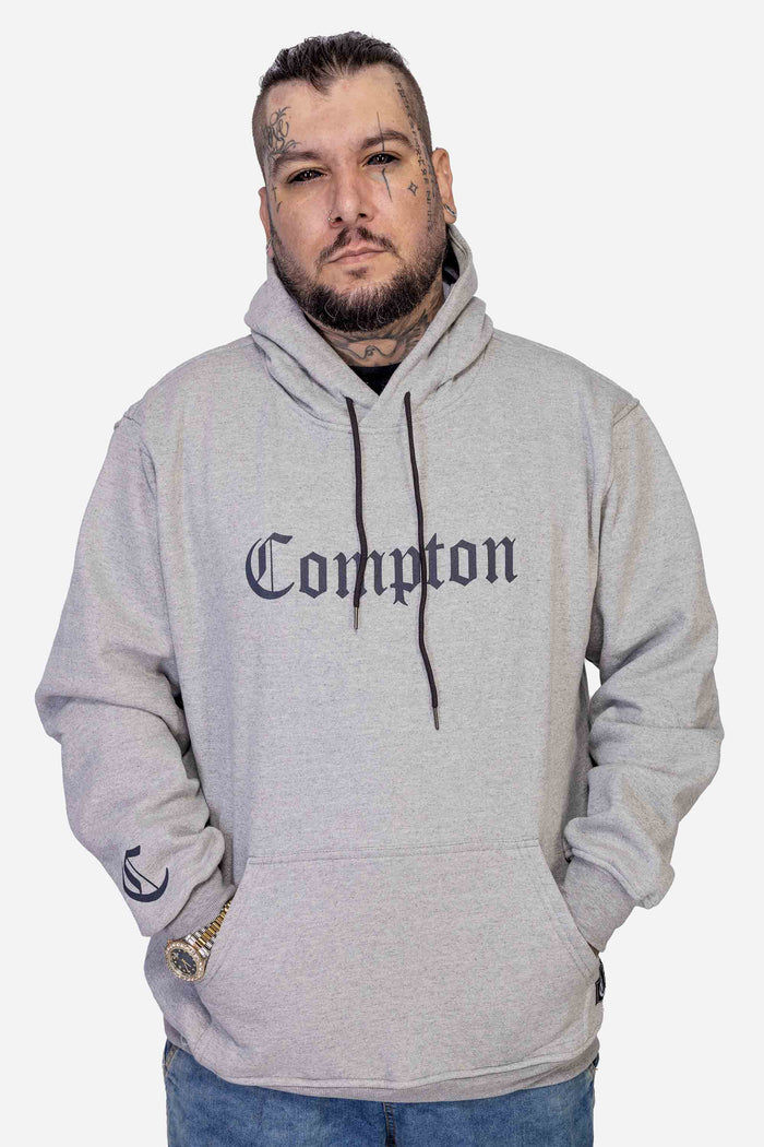 Moletom Compton Canguru Classic Plus Cinza - COMPTON