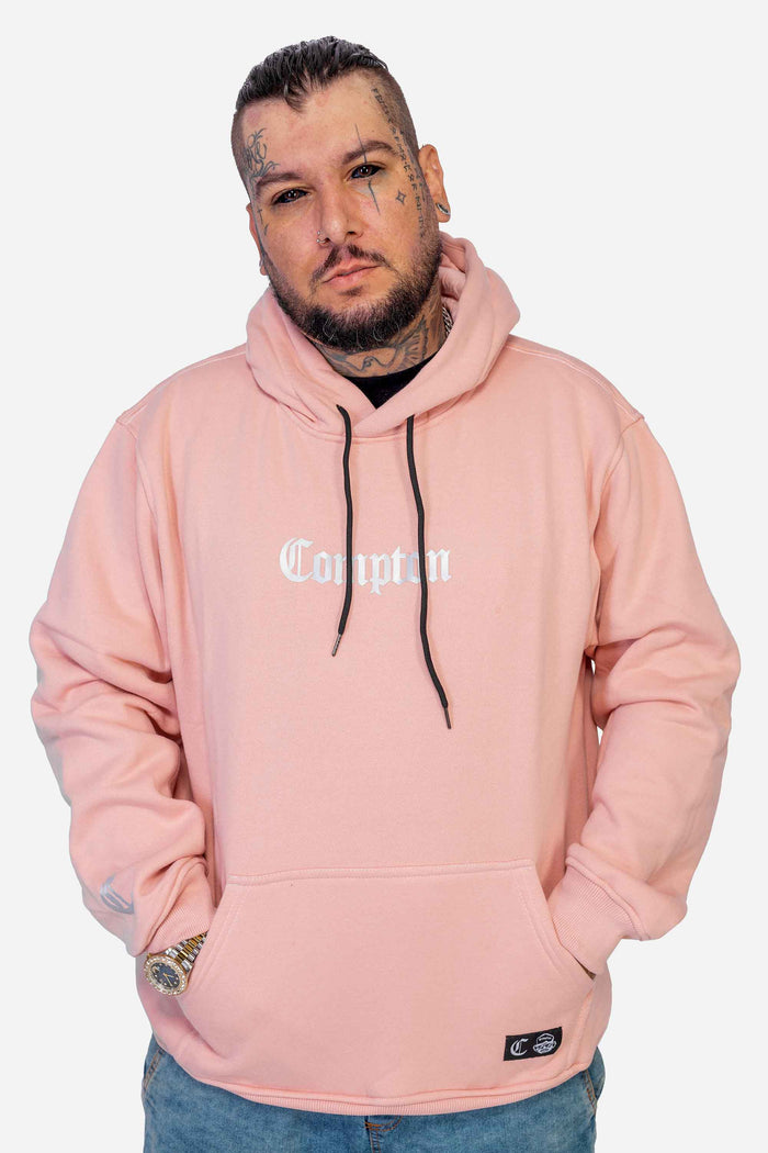 Moletom Compton Canguru Logo Refletivo Nude - COMPTON