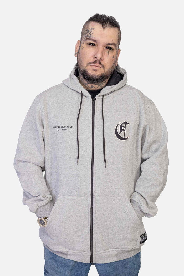 Moletom Compton Canguru Street Rules Cinza - COMPTON