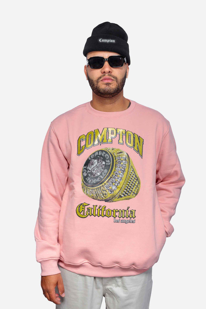 Moletom Compton Careca Champion Ring Rosa - COMPTON
