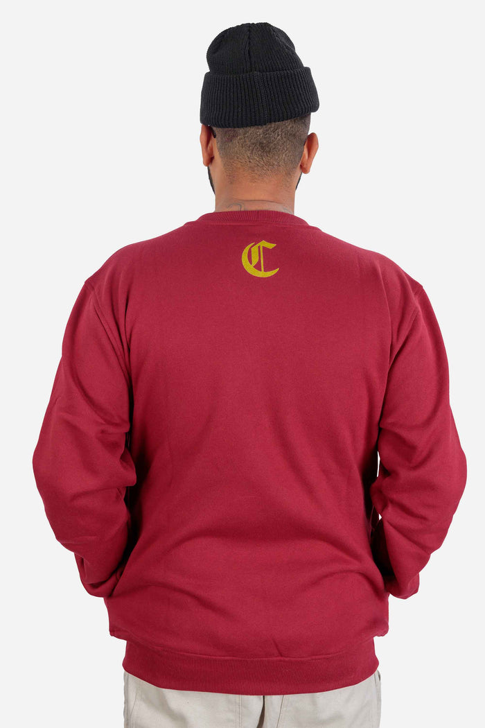 Moletom Compton Careca Champion Ring Vinho - COMPTON