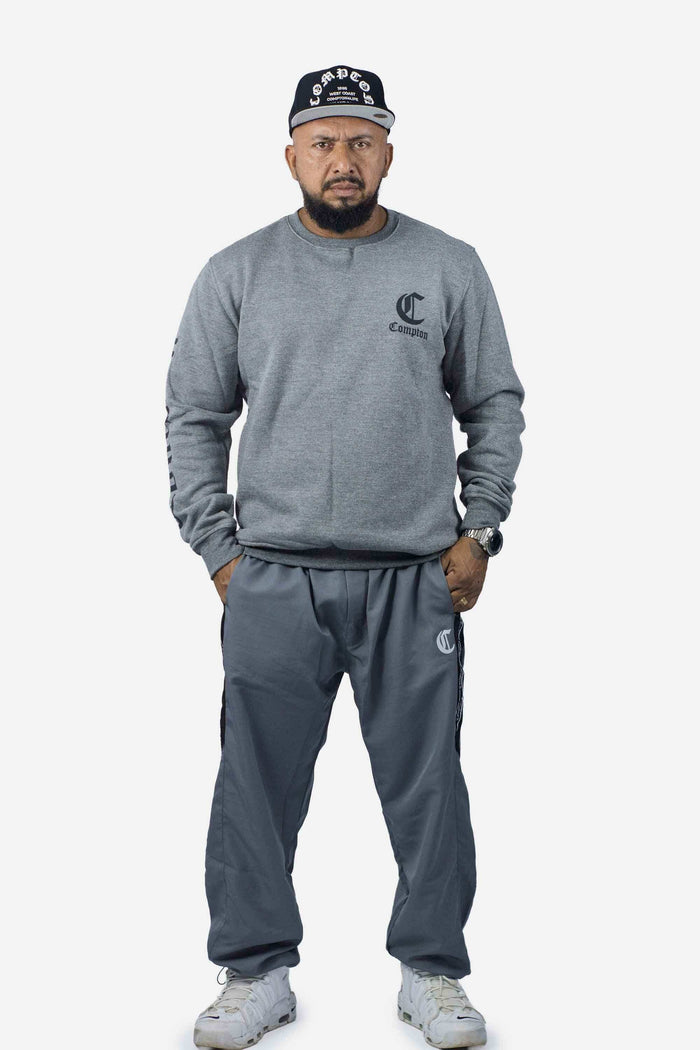 Moletom Compton Careca Logo Cinza - COMPTON