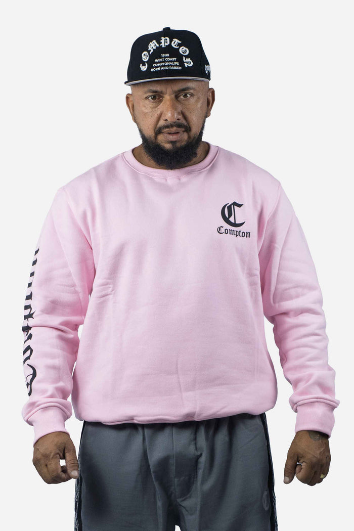 Moletom Compton Careca Logo Rosa - COMPTON