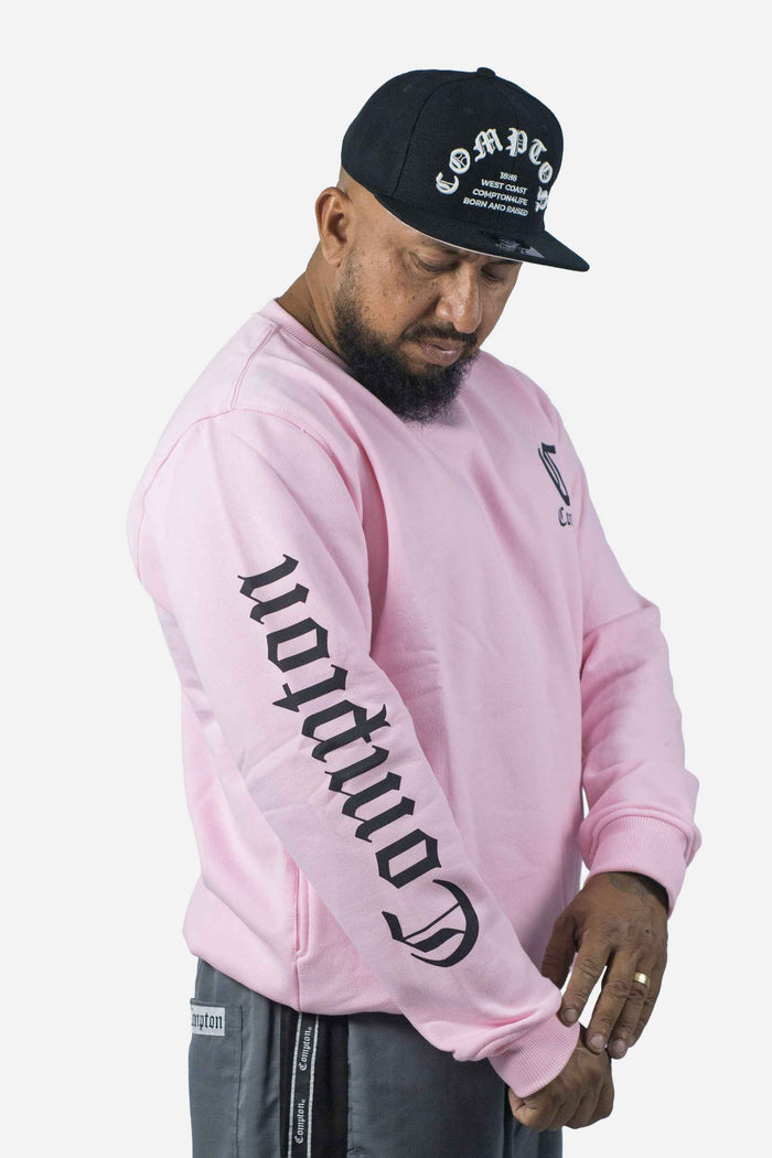 Moletom Compton Careca Logo Rosa - COMPTON