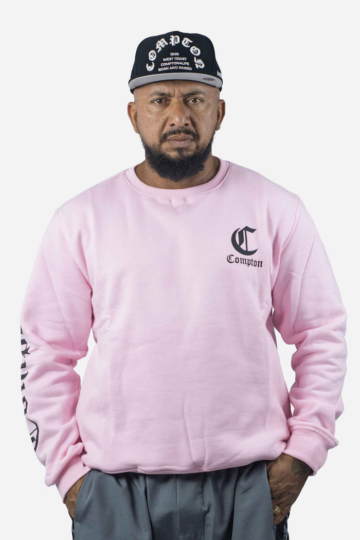 Moletom Compton Careca Logo Rosa - COMPTON