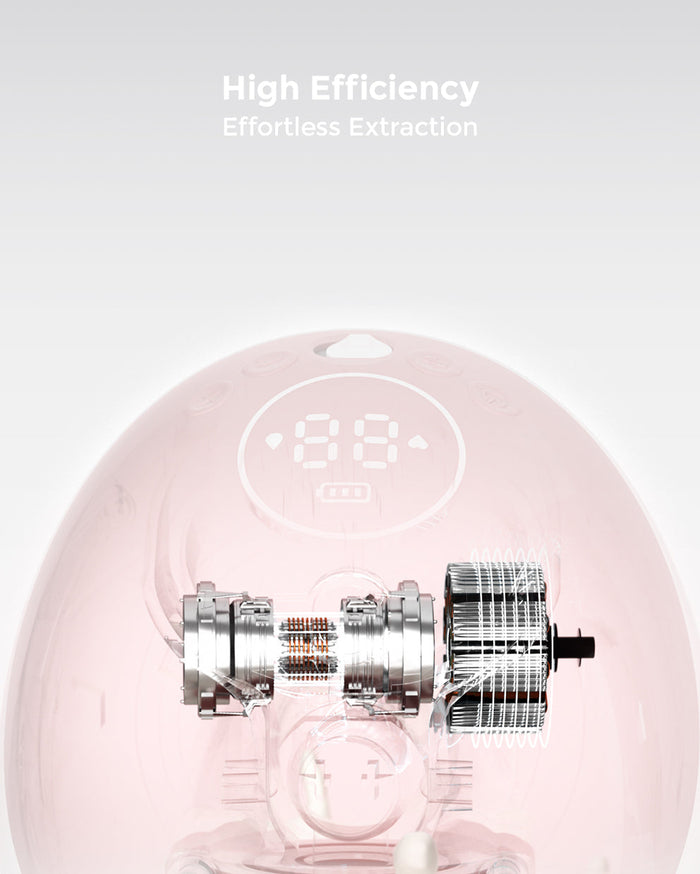 Interior view of Momcozy Mobile Flow™ breast pump showing efficient extraction system.