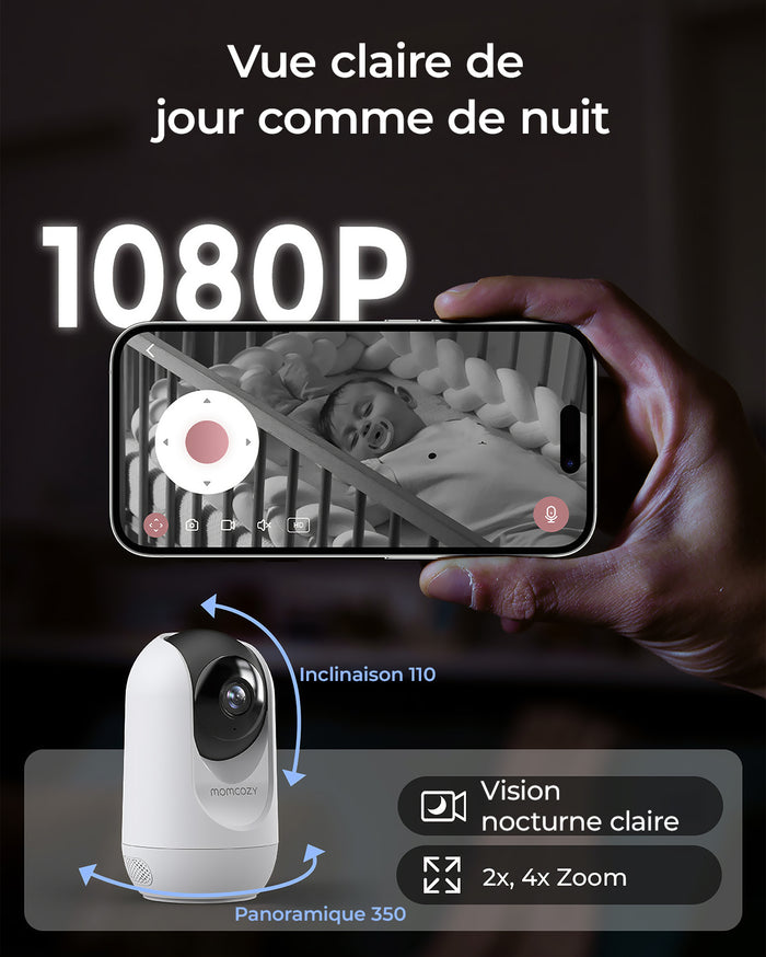 Momcozy Moniteur Bébé Intelligent à Double Mode de 5 Pouces - BM04