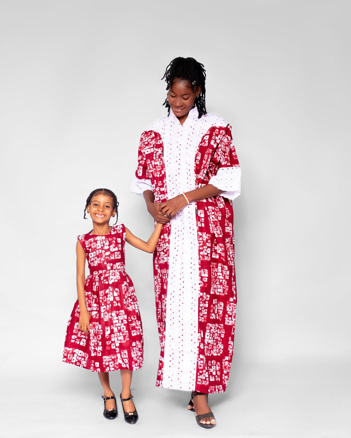 Mommy & Me Bundle in Red and White Print