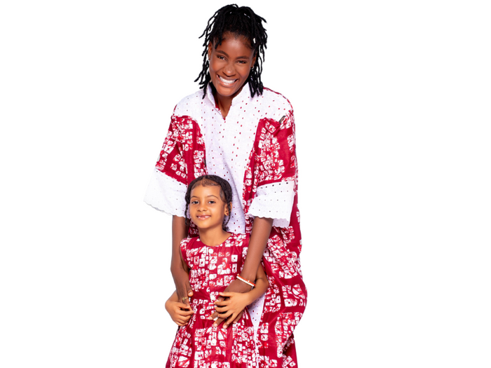 Mommy & Me Bundle in Red and White Print