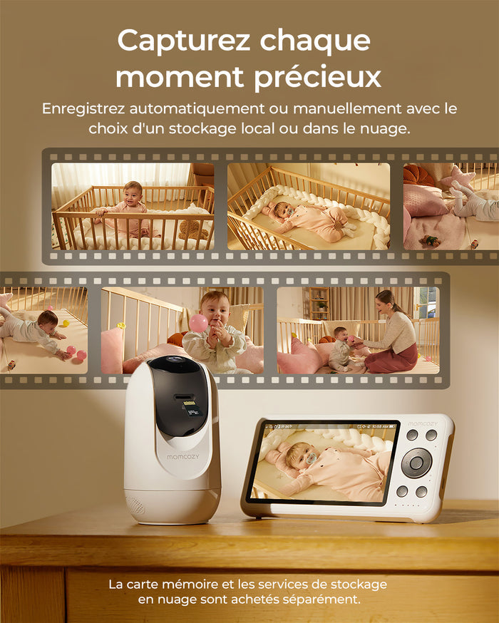 Moniteur bébé intelligent Momcozy 5 pouces double mode avec 2 caméras – BM04