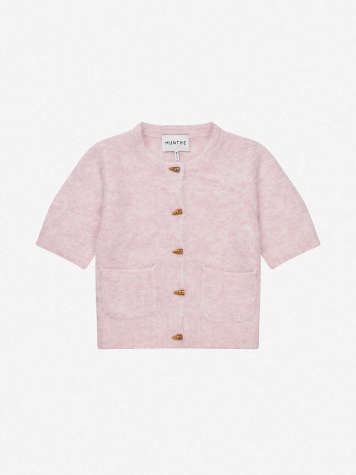 Munthe Locca Short Sleeve Cardigan Rose