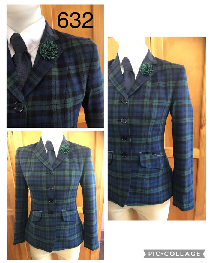 Navy Blue, Green & Black Navy Velvet Trims (632) Adults Show Hunter Jacket