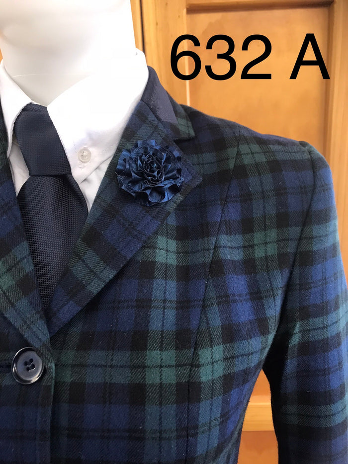 Navy Blue, Green & Black Navy Velvet Trims (632) Adults Show Hunter Jacket
