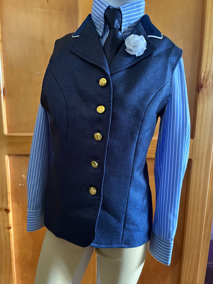 Navy Shiny Longline Vest Childs Size 14 (151)