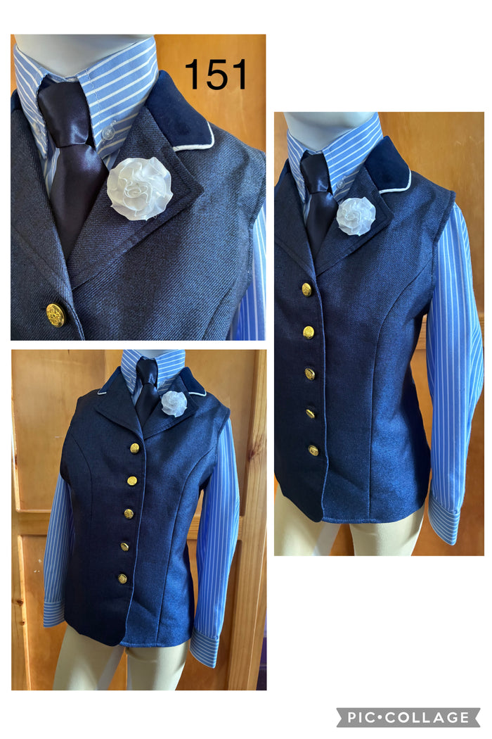 Navy Shiny Longline Vest Childs Size 14 (151)