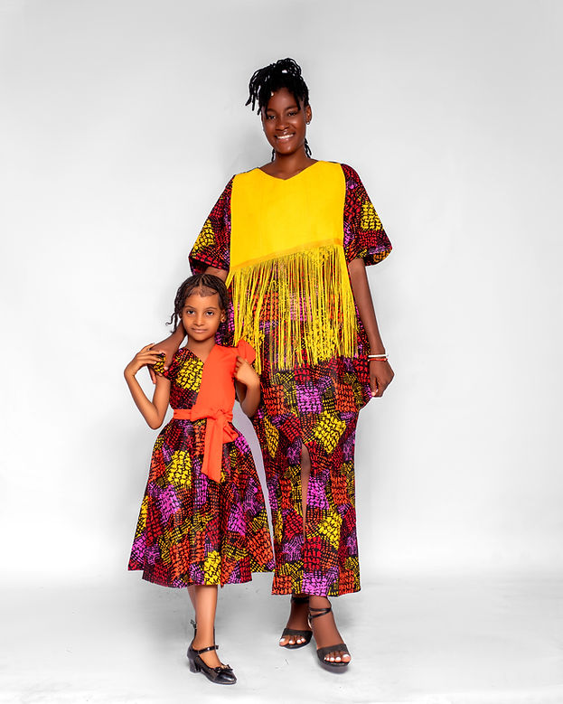 Neche Girls African Dress (in Vibrant Fall Colors)