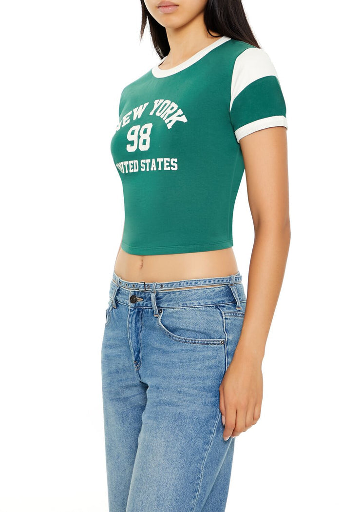 New York Cropped Ringer Tee