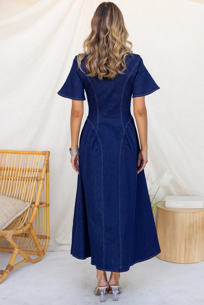 Neyo Midi Dress - Dark Blue
