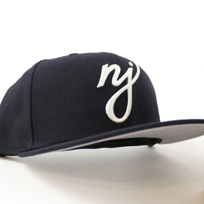 NJ Script New Era 59Fifty Fitted Hat (GITD NAVY Gray Under Brim)