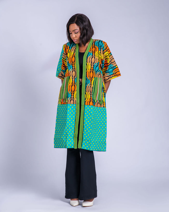 Nyere Women's African Print Kimono