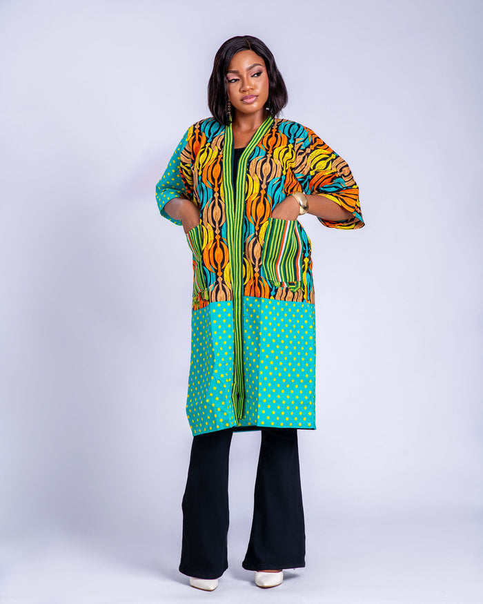 Nyere Women's African Print Kimono