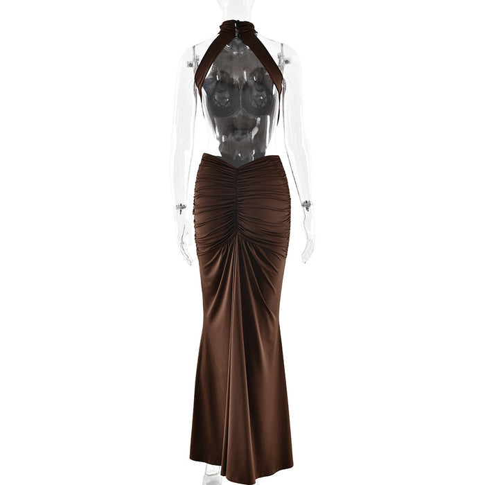 Nyxie Maxi Dress - Brown