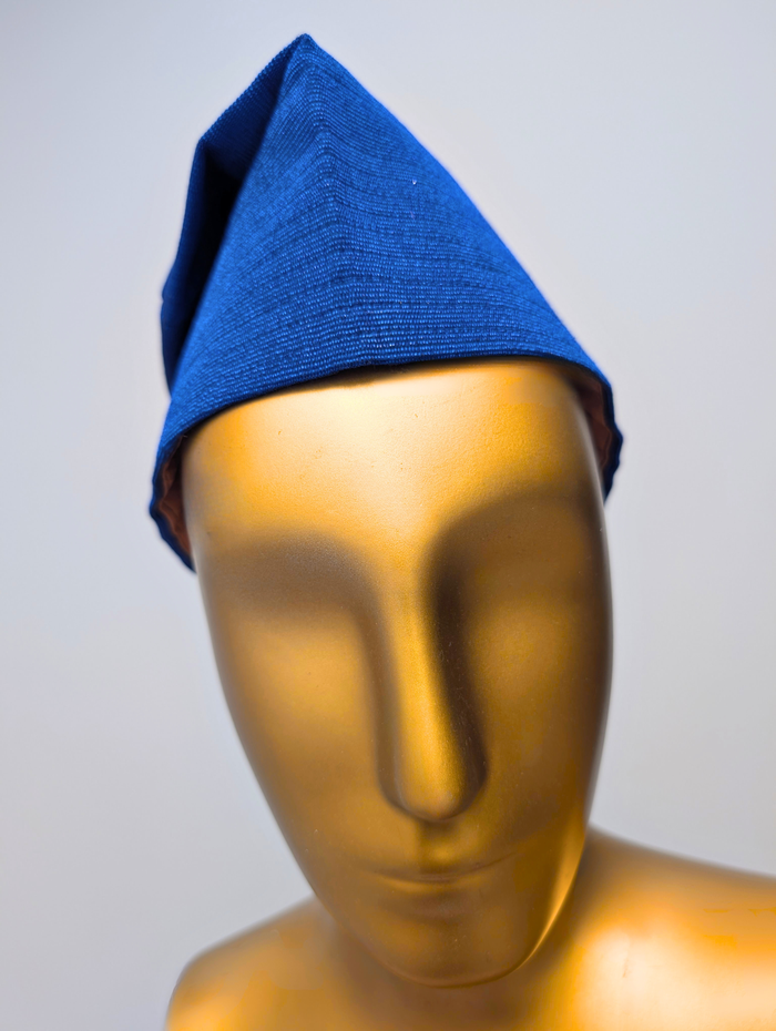 Oba Aso Oke African Cap – Royal Blue (Fila Hat)