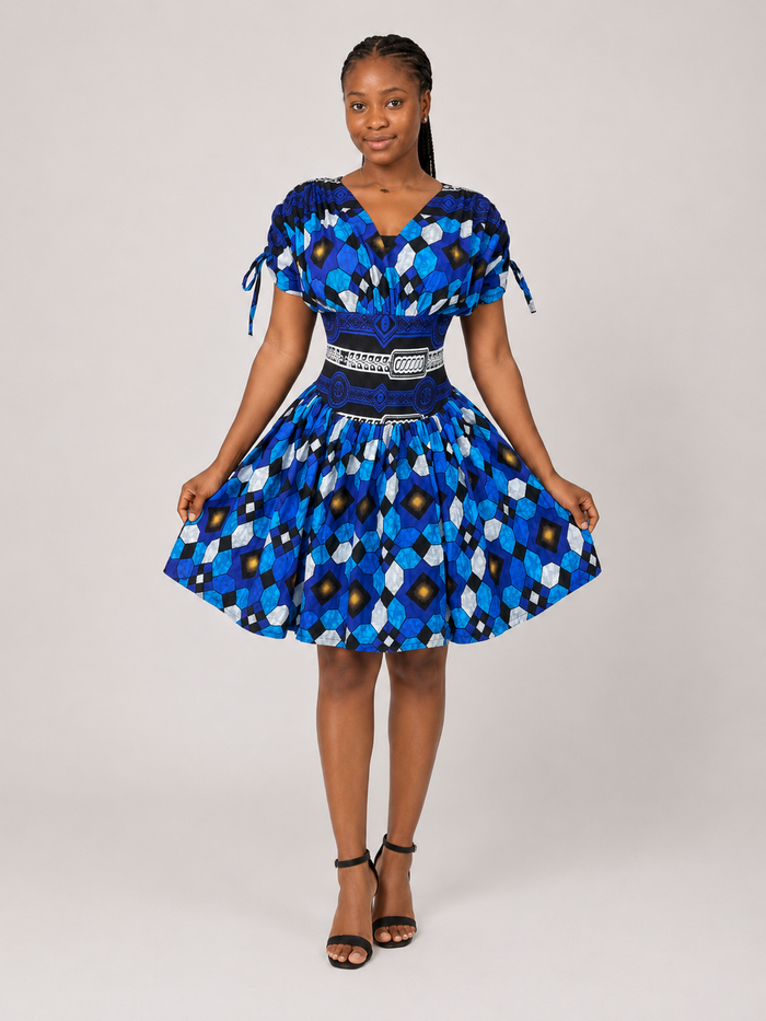 Obby African Print Puff Sleeve Dress