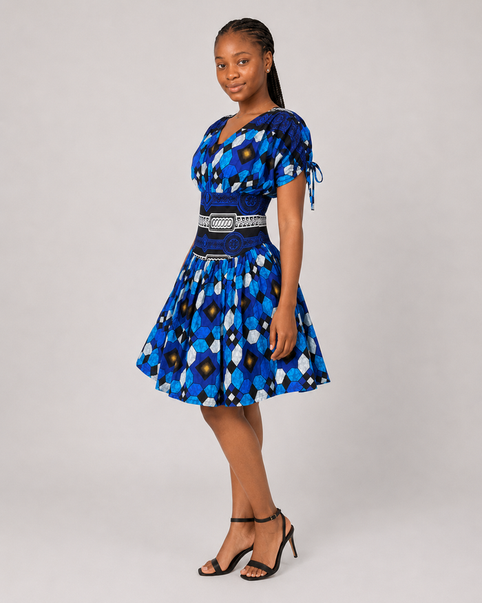 Obby African Print Puff Sleeve Dress