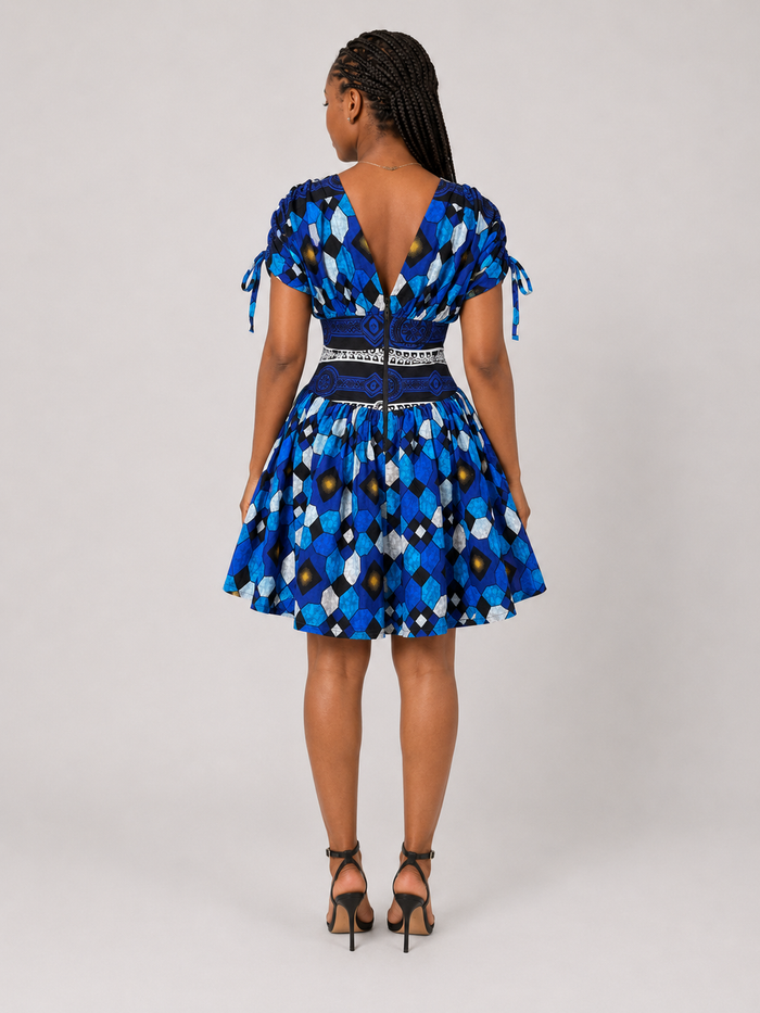 Obby African Print Puff Sleeve Dress