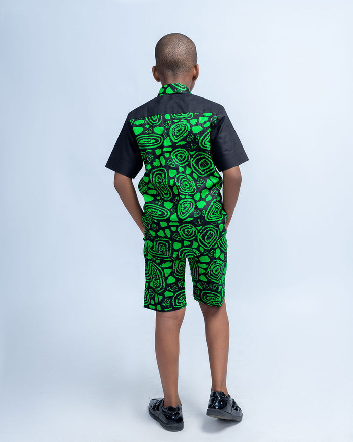 Obi Boys' African Print Co-Ord Set (Shirt and Shorts)