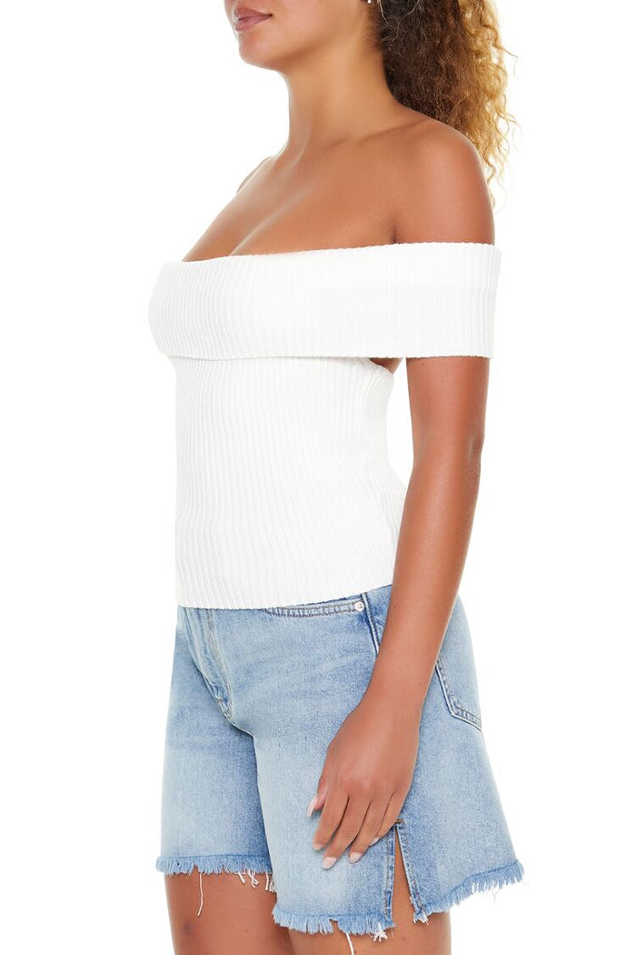 Off-the-Shoulder Sweater-Knit Top
