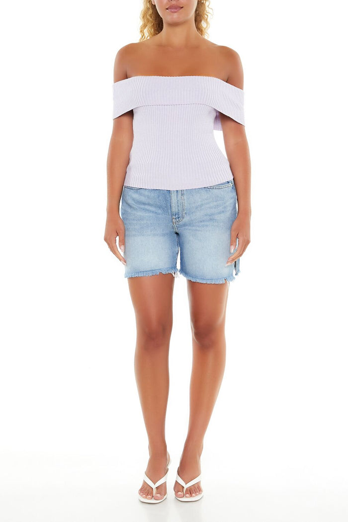 Off-the-Shoulder Sweater-Knit Top