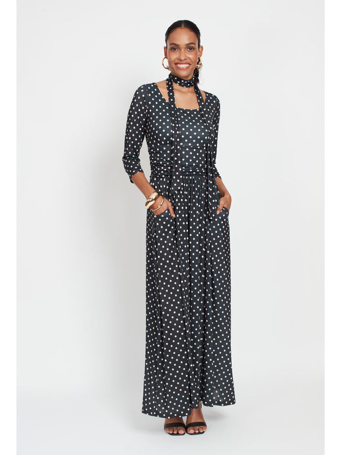 Onjenu Clara Maxi Dress Polka Dot Black