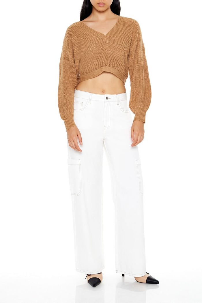 Open-Back Cropped Sweater