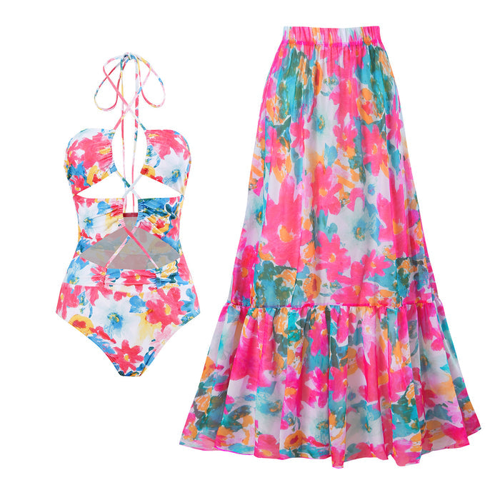 Orchid Drift Swismuit Skirt Set - Pink