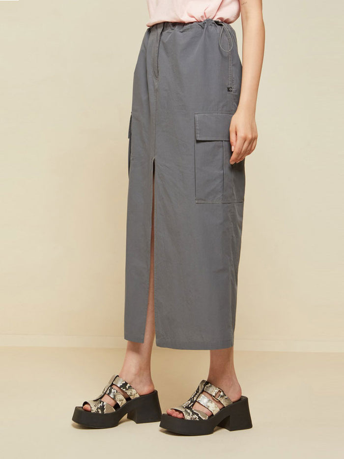 Ottod'Ame Poplin Long Skirt Graphite